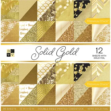 Solid Gold Cardstock, 36 Sheets/12 foiled